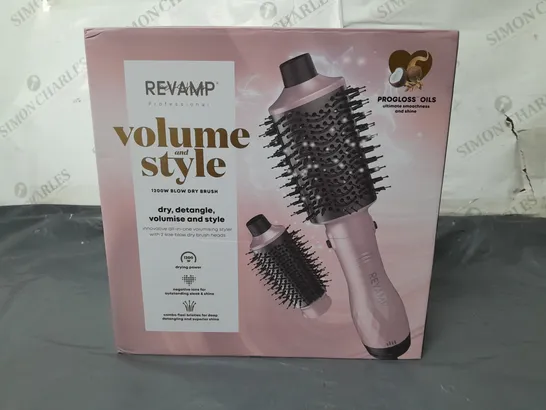 LOT OF 10 BOXED REVAMP VOLUME AND STYTLE 1200W BLOW DRY BRUSHES