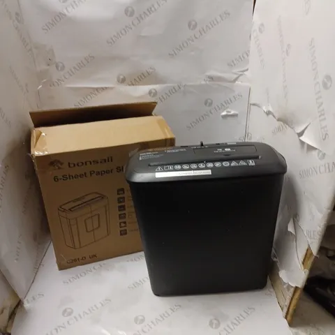 BOXED BONSAII 6 SHEET PAPER SHREDDER 