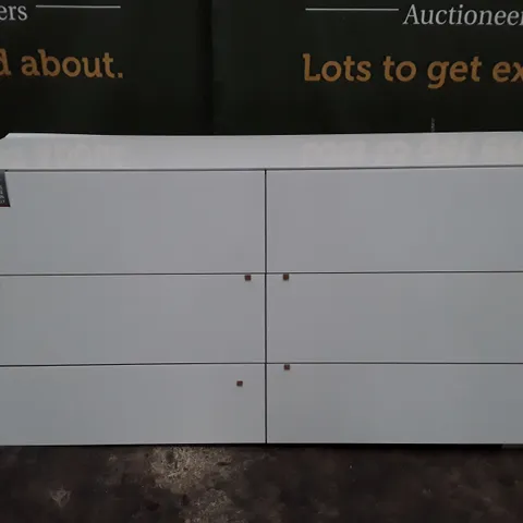 6 DRAWER CHEST OF DRAWERS - GLOSS WHITE