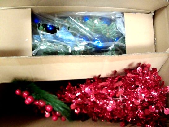 QUANTITY OF CHRISTMAS AND CELEBRATION ITEMS INC STRING LIGHTS, SHIMMER TREE, DECORATIONS, SERVIETTES ETC APPROX 10 ITEMS
