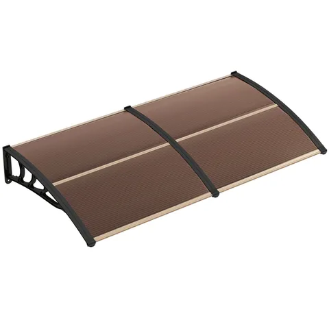 BOXED 199 X 98cm WINDOW DOOR AWNING CANOPY - BROWN