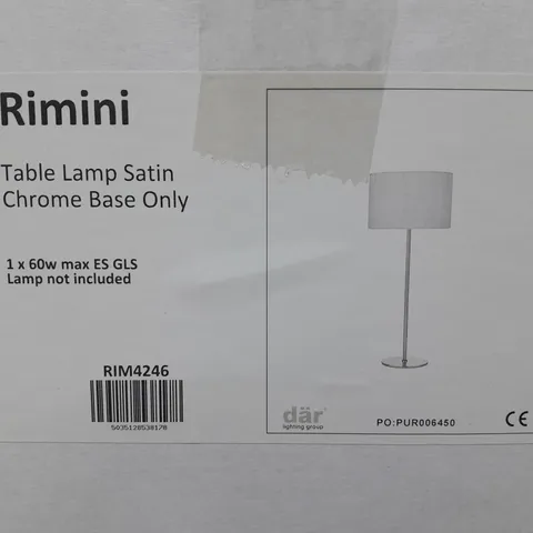 BRAND NEW DAR RIMINI TABLE LAMP SATIN CHROME BASE ONLY (RIM4246)