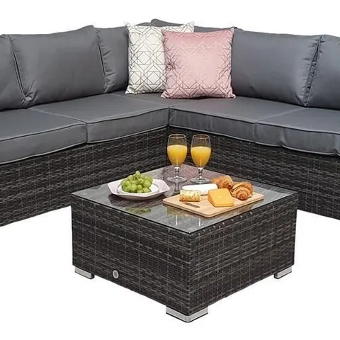 BRAND NEW BOXED ALISON AT HOME DORCHESTER OUTDOOR RATTAN SOFA AND COFFEE TABLE (1 BOX)