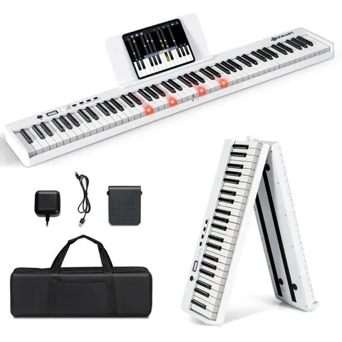 BOXED COSTWAY FOLDABLE 88-KEY DIGITAL PIANO FOR BEGINNERS, KIDS, ADULTS - BLACK