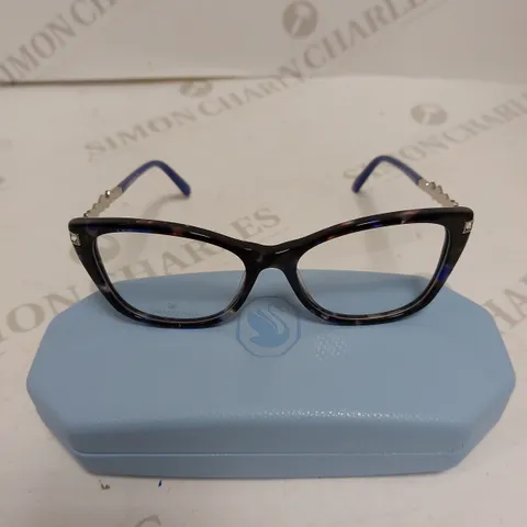 SWAROVSKI SK5343 SQUARE BLUE FRAMED WOMENS EYEGLASSES 