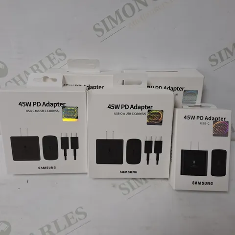 5 BOXED SAMSUNG 45W PD ADAPTER AND CABLE TRAVEL CHARGER 