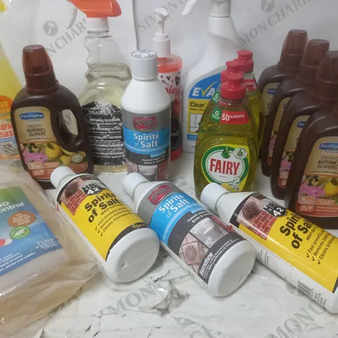 LOT OF APPROXIMATELY 36 ASSORTED HOME LIQUID ITEMS TO INCLUDE BARLEY-BIO ALGAE CONTROL, SPIRITS OF SALT AND ELBOW GREASE - COLLECTION ONLY