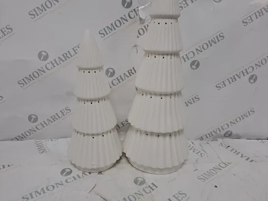 BOXED KELLY HOPPEN SET OF 2 LARGE CERAMIC LIGHT UP ORNAMENTS