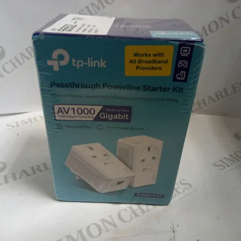 SEALED TP-LINK PASSTHROUGH POWERLINE STARTER KIT