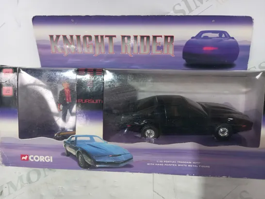 CORGI KNIGHT RIDER 1:36 SCALE PONTIAC TRANSAM 'KITT' W. HAND PAINTED METAL FIGURE