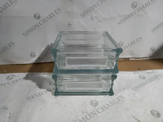 BOXED SET OF 2 HOBBYCRAFT CLEAR GLASS BLOCKS 