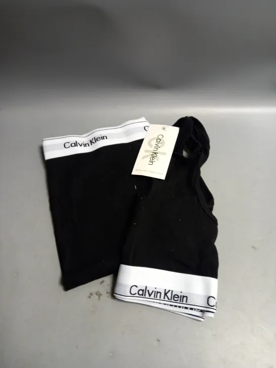 BOXED CALVIN KLEIN LADIES LEGGINGS AND CROP TOP SET BLACK MEDIUM