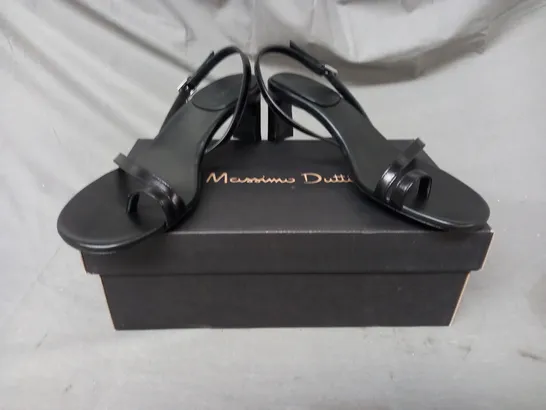 BOXED PAIR OF MASSIMO DUTTI SANDALS IN BLACK EU SIZE 40