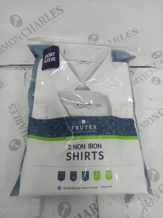 TRUTEX SHORT SLEEVE 2 NON IRON WHITE SHIRTS