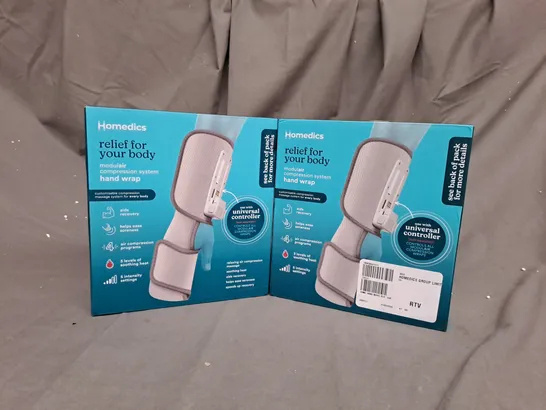 2 BOXED HOMEDICS MODULAR COMPRESSION SYSTEM HAND WRAP SR-CMH10H-GY