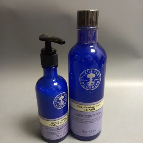 NEAL'S YARD REMEDIES SET OF REHYDRATING ROSE TONER (200ML) AND DAILY MOISUTRE (100ML)