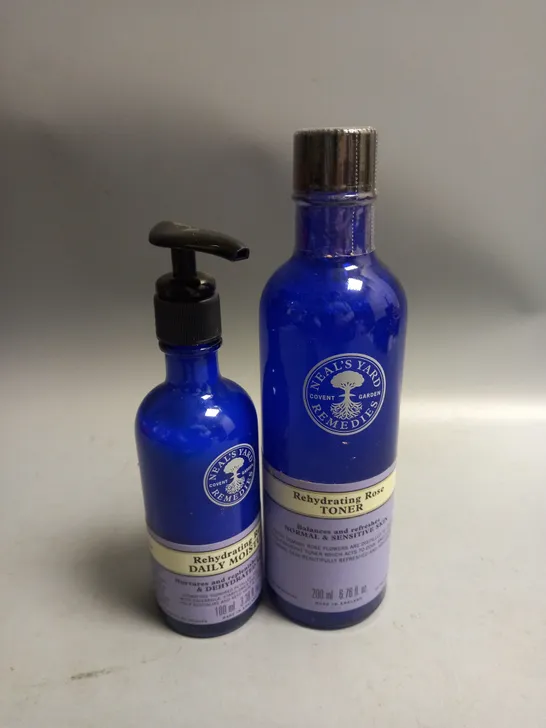 NEAL'S YARD REMEDIES SET OF REHYDRATING ROSE TONER (200ML) AND DAILY MOISUTRE (100ML)