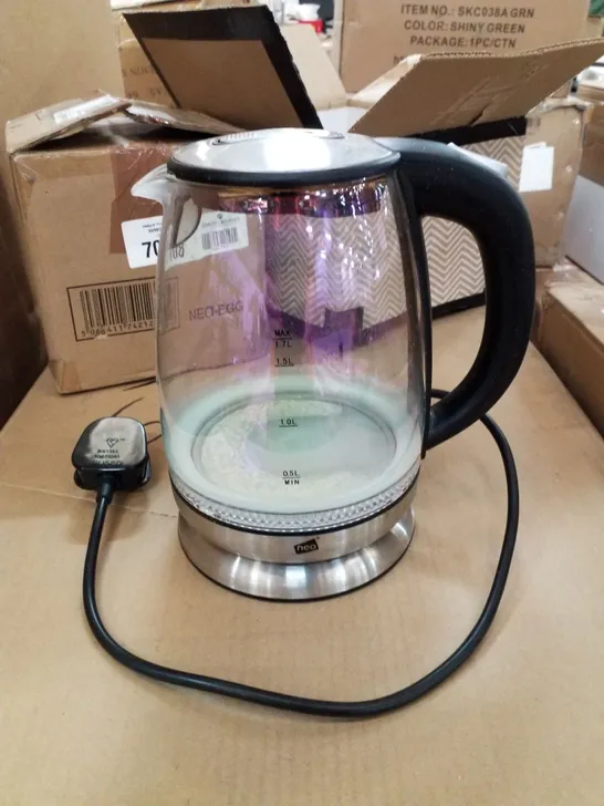 BOXED NEO 1.7L COLOUR-CHANGING RAINBOW-EFFECT GLASS KETTLE