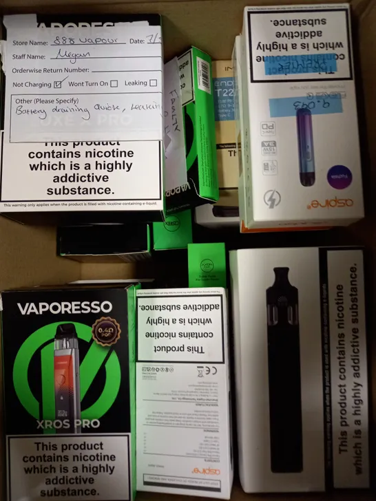 APPROXIMATELY 20 ASSORTED E-CIGARETTE PRODUCTS/ACCESSORIES TO INCLUDE GEEK VAPE, INNOKIN ETC 