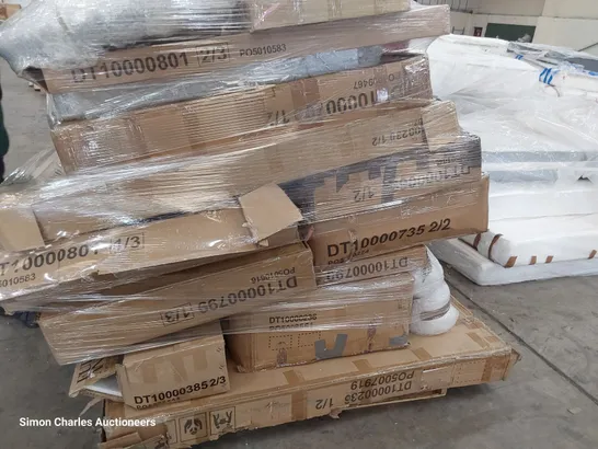 PALLET OF ASSORTED BOXED DINING TABLE PARTS 