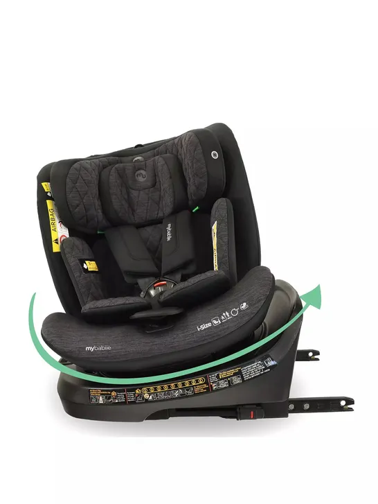 MY BABIIE SPIN TOP TETHER I-SIZE CAR SEAT - BLACK MELANGE RRP £119.99