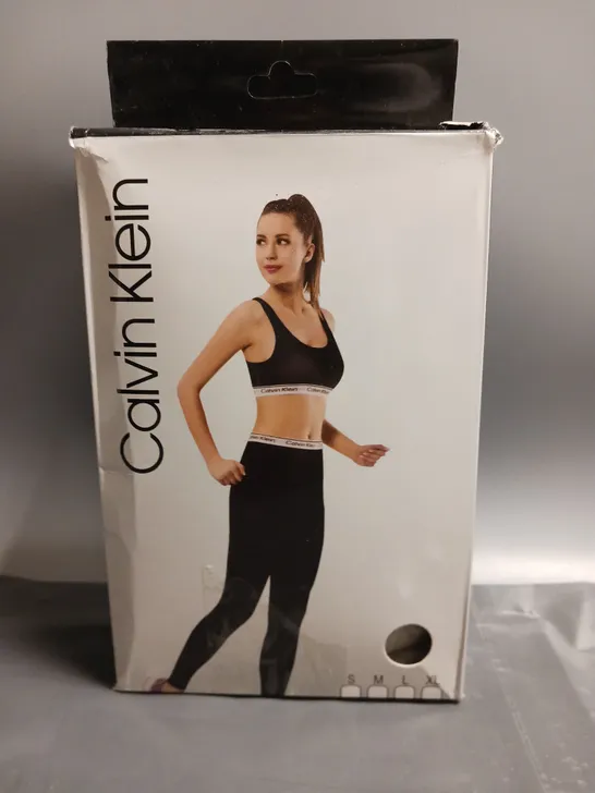 BOXED CALVIN KLEIN LADIES CROP TOP AND LEGGINGS SET GREY SIZE XL