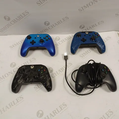 LOT OF 4 WIRED XBOX CONTROLLERS 