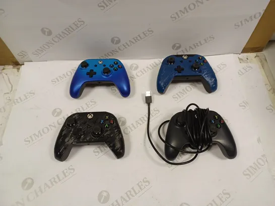 LOT OF 4 WIRED XBOX CONTROLLERS 