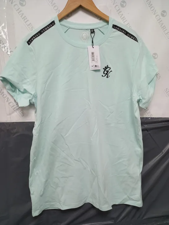 GYMKING TAPED JERSEY TEE IN MINT - UK XL