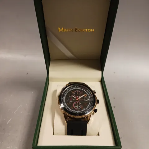 MANN EGERTON DYNAMIC ROSE RUBBER STRAP WATCH 