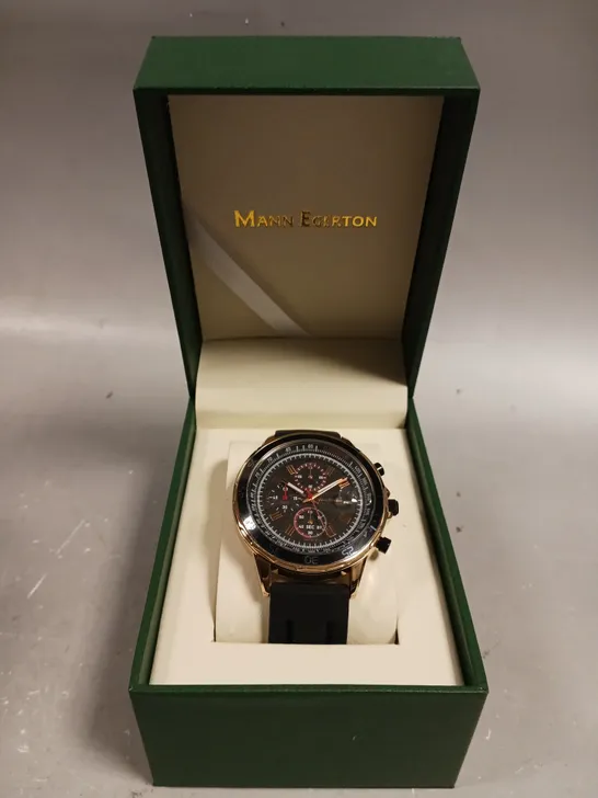 MANN EGERTON DYNAMIC ROSE RUBBER STRAP WATCH 