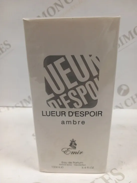 BOXED AND SEALED LUEUR D'ESPOIR AMBRE EMIR EAU DE PARFUM 100ML