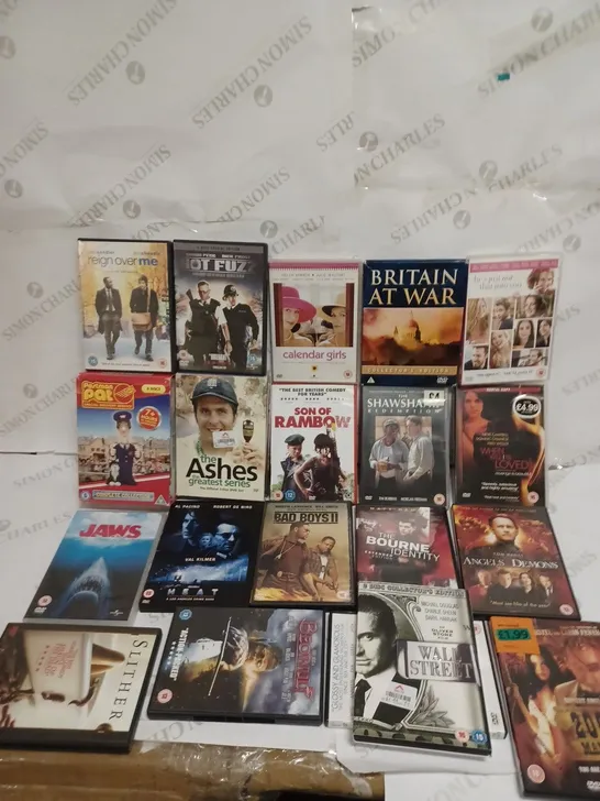 LOT TO CONTAIN 20 ASSORTED DVD'S & FILMS, INCLUDES SHAWSHANK REDEMPTION, BAY BOYS II, HOT FUZZ ETC 