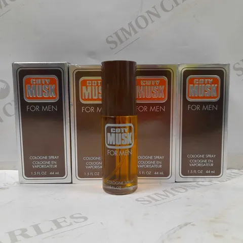 BOX OF 4 MUSK FOR MEN BY COTY EAU DE COLOGNE SPRAY 44ML