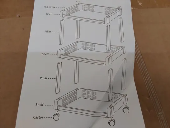 BOX OF APPROXIMATELY 6 BOXED CLIPOP 3 TIER ROLLING STORAGE SHELVES (1 BOX)