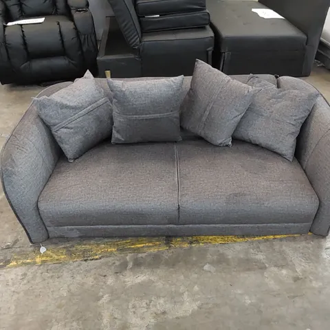 DESIGNER FABRIC UPHOLSTERED 2 SEATER SOFA WITH CUSHIONS