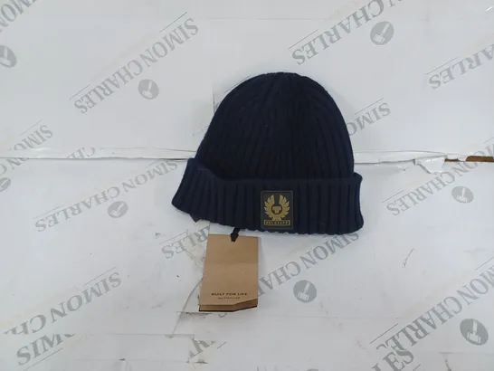 BELSTAFF NAVY LOGO BEANIE