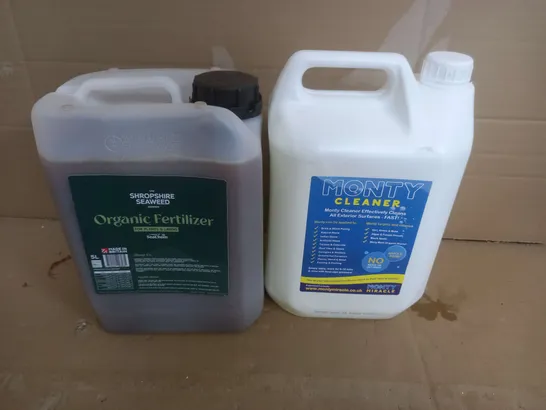 LOT OF 2 PRODUCTS TO INCLUDE SHROPSHIRE SEAWEED ORGANIC FERTILIZER - MONTY CLEANER / COLLECTION ONLY