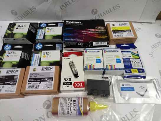 CRATE OF ASSORTED PRINTER INK CARTRIDGES TO INCLUDE HP, PIXMA AND EPSON