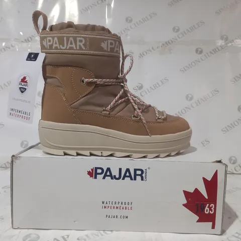 BOXED PAIR OF PAJAR GALAXY BOOTS IN SAND EU SIZE 39