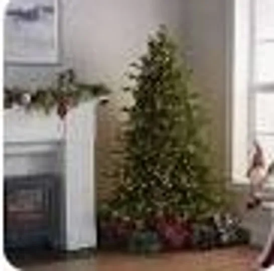 BOXED SANTA'S BEST PRE-LIT SNOW KISSED AUBURN CHRISTMAS TREE 6FT - COLLECTION ONLY