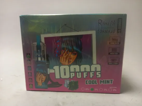 SEALED AND BOXED R AND M TORNADO DISPOSABLE VAPES - COOL MINT - 10 PER BOX