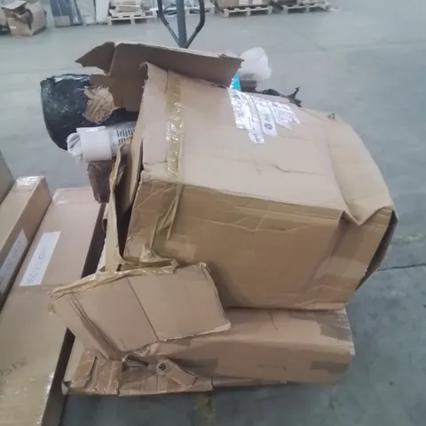 PALLET CONTAINING VARIOUS BOXED FURNITURE PARTS AND OTHER HOUSEHOLD ITEMS ETC.