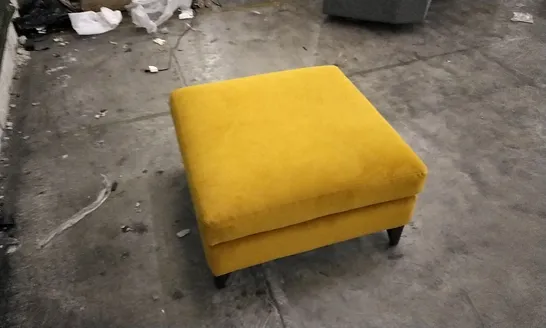 THE LOUNGE COMPANY MUSTARD PLUSH VELVET LARGE FOOTSTOOL 