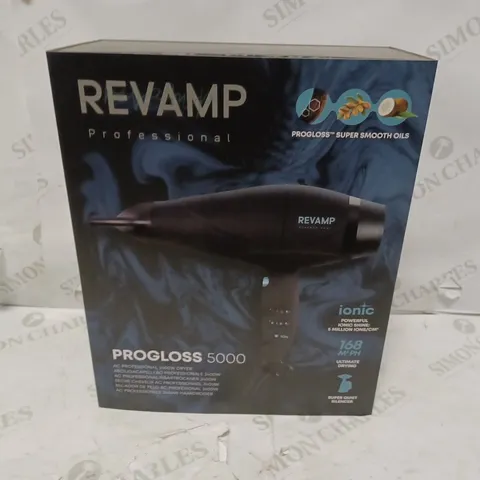 BRAND NEW BOXED REVAMP PROGLOSS 5000 AC PROFESSIONAL 2400W DRYER DR-5000-GB