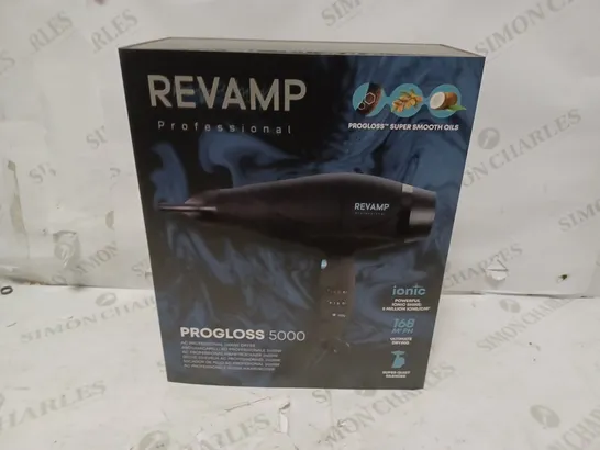 BRAND NEW BOXED REVAMP PROGLOSS 5000 AC PROFESSIONAL 2400W DRYER DR-5000-GB