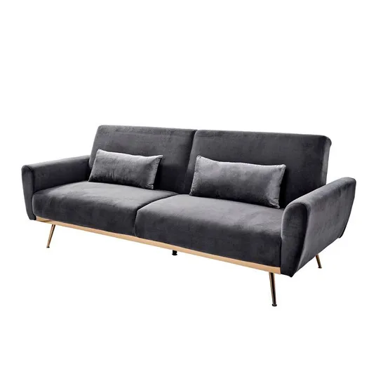 BOXED CHILLAX 3 SEATER CLIC CLAC SOFA BED VELVET GREY