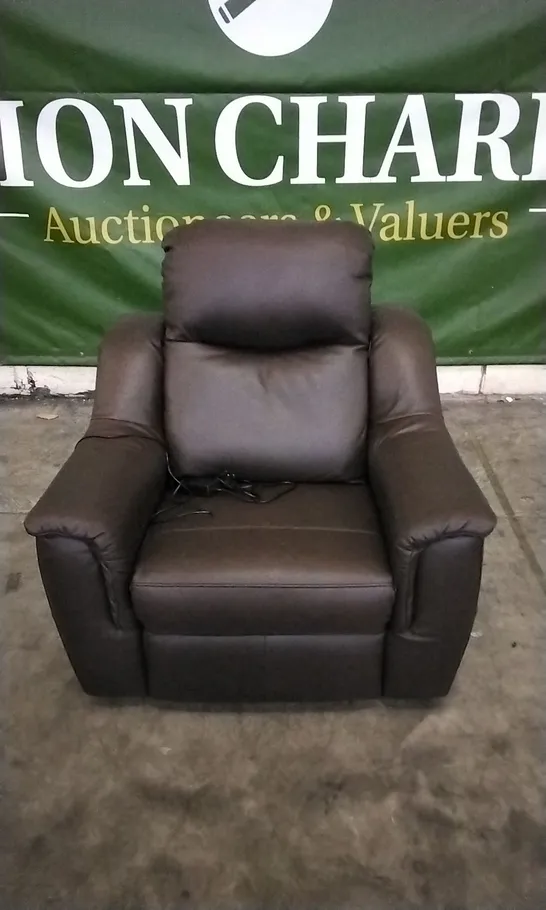 QUALITY BRITISH DESIGNED & MANUFACTURED G PLAN FIRTH POWER RECLINER ARMCHAIR CAPRI CHOCOLATE LEATHER