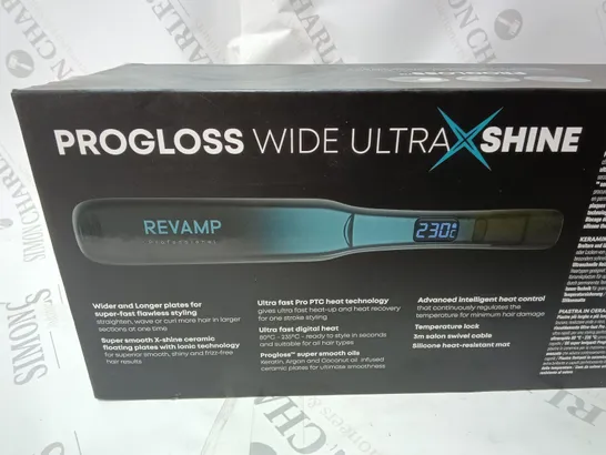 REVAMP PROGLOSS WIDE ULTRA X SHINE CERAMIC HAIR STRAIGHTENER