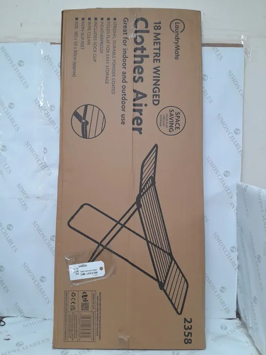 BOXED LAUNDRYMATE 18 METRE WINGED CLOTHES AIRER - COLLECTION ONLY